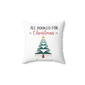 All Booked for Christmas Pillow