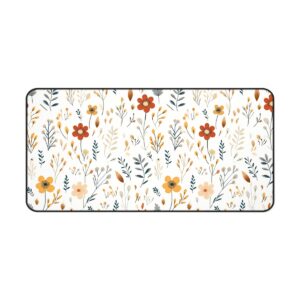 Mininal Boho Flowered Desk Mat