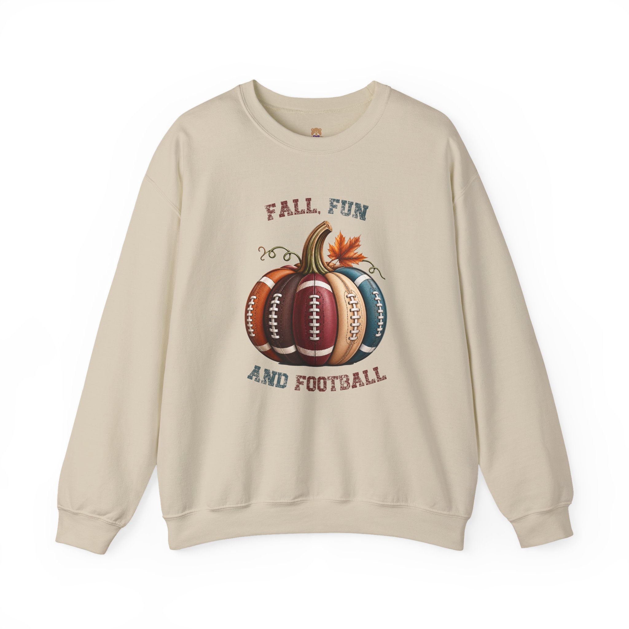 Fall, Fun & Football Crewneck Sweatshirt | Faith-Inspired Christian Apparel Unisex Family Holiday Sweatshirt Gift for Her or Him - Image 2