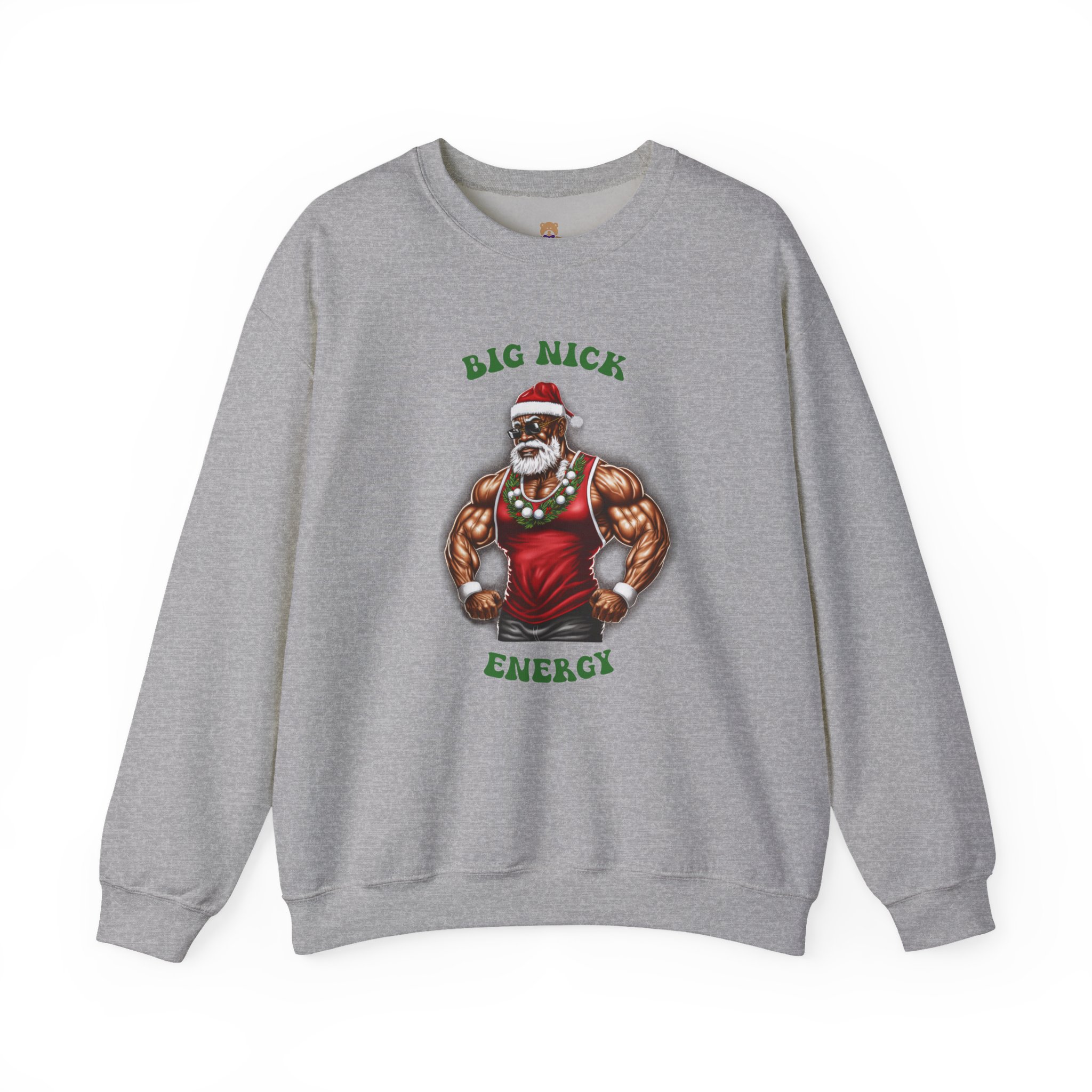Big Nick Energy Crewneck Sweatshirt | Faith-Inspired Christian Apparel Unisex Family Holiday Sweatshirt Gift for Her or Him - Image 3