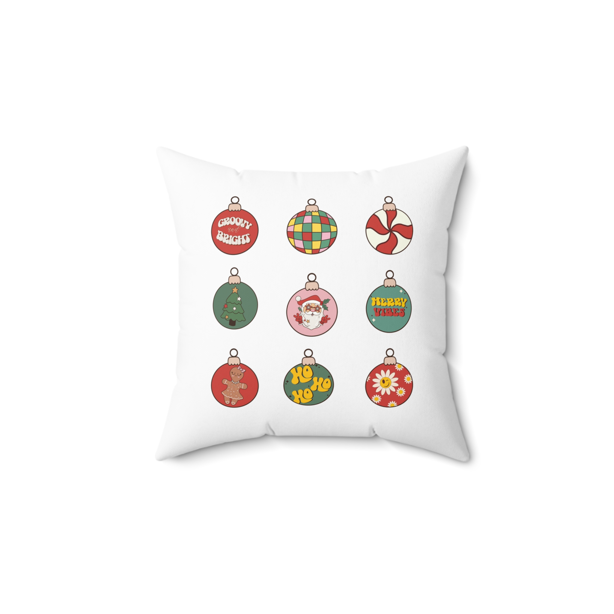 Groovy Christmas Balls Themed Pillow by Bear Box Boutique - Image 2
