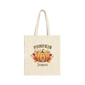 Pumpkin Season Cotton Canvas Tote Bag by Bear Box Boutique