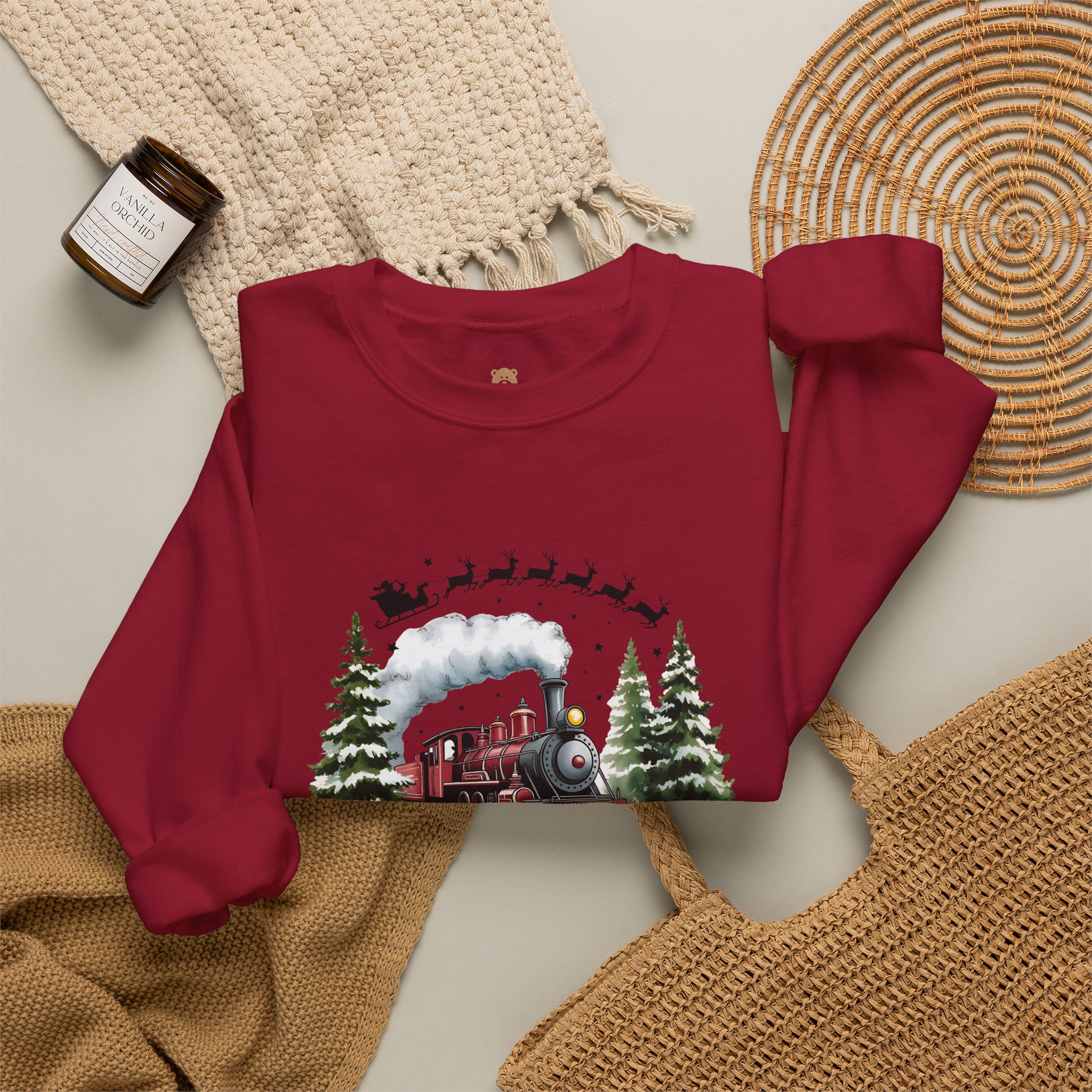 Believe Train Crewneck Sweatshirt | Faith-Inspired Christian Apparel Unisex Family Holiday Sweatshirt Gift for Her or Him - Image 8