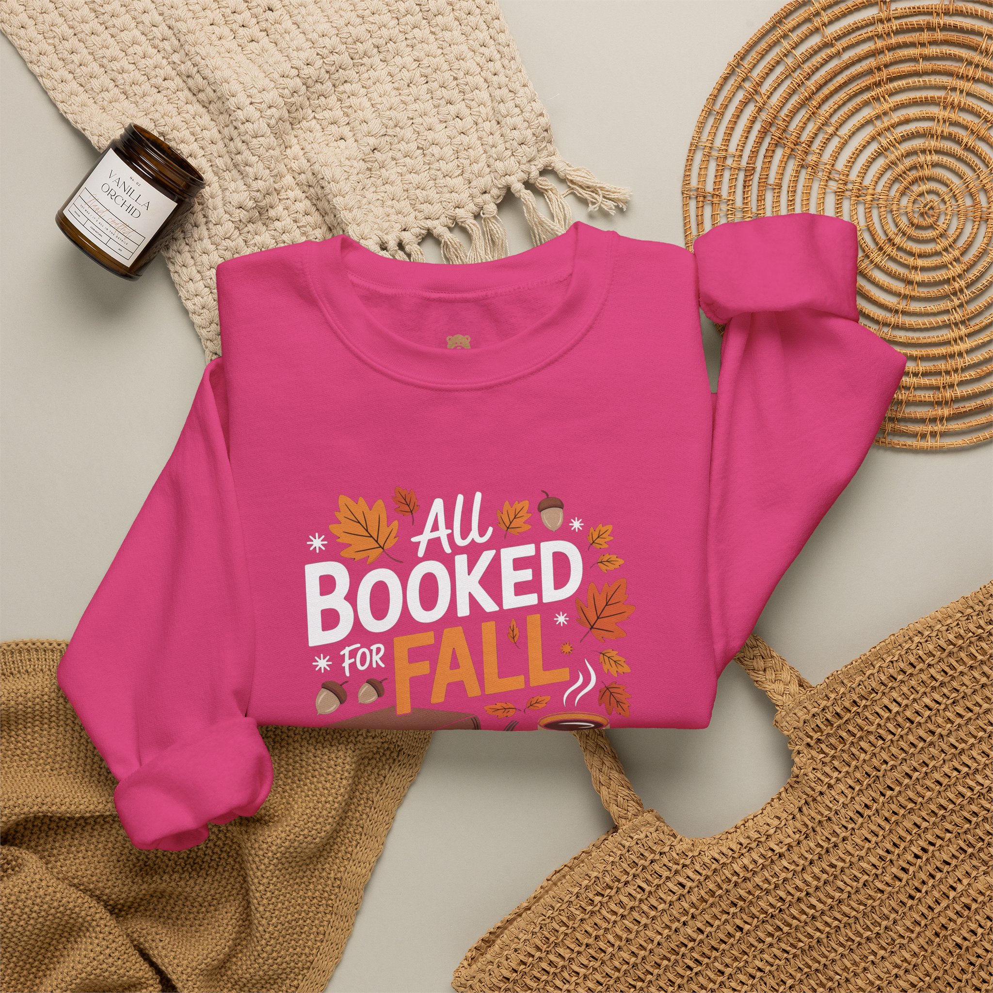 All Booked for Fall Crewneck Sweatshirt | Faith-Inspired Christian Apparel Unisex Family Holiday Sweatshirt Gift for Her or Him - Image 6
