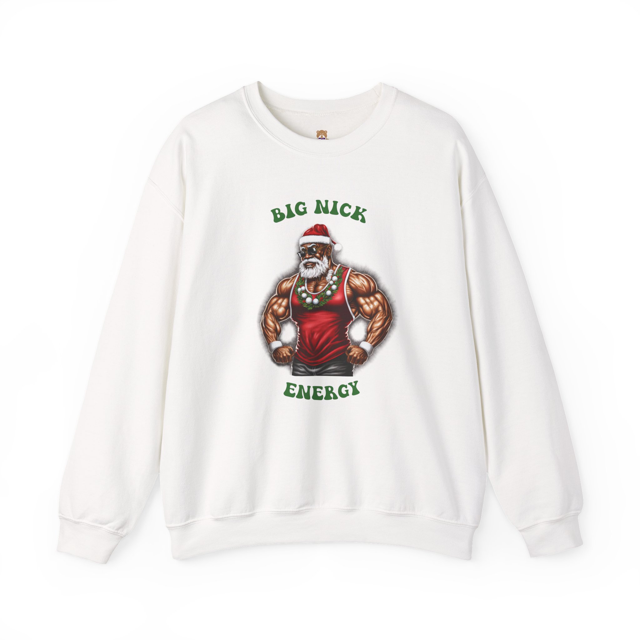 Big Nick Energy Crewneck Sweatshirt | Faith-Inspired Christian Apparel Unisex Family Holiday Sweatshirt Gift for Her or Him - Image 2