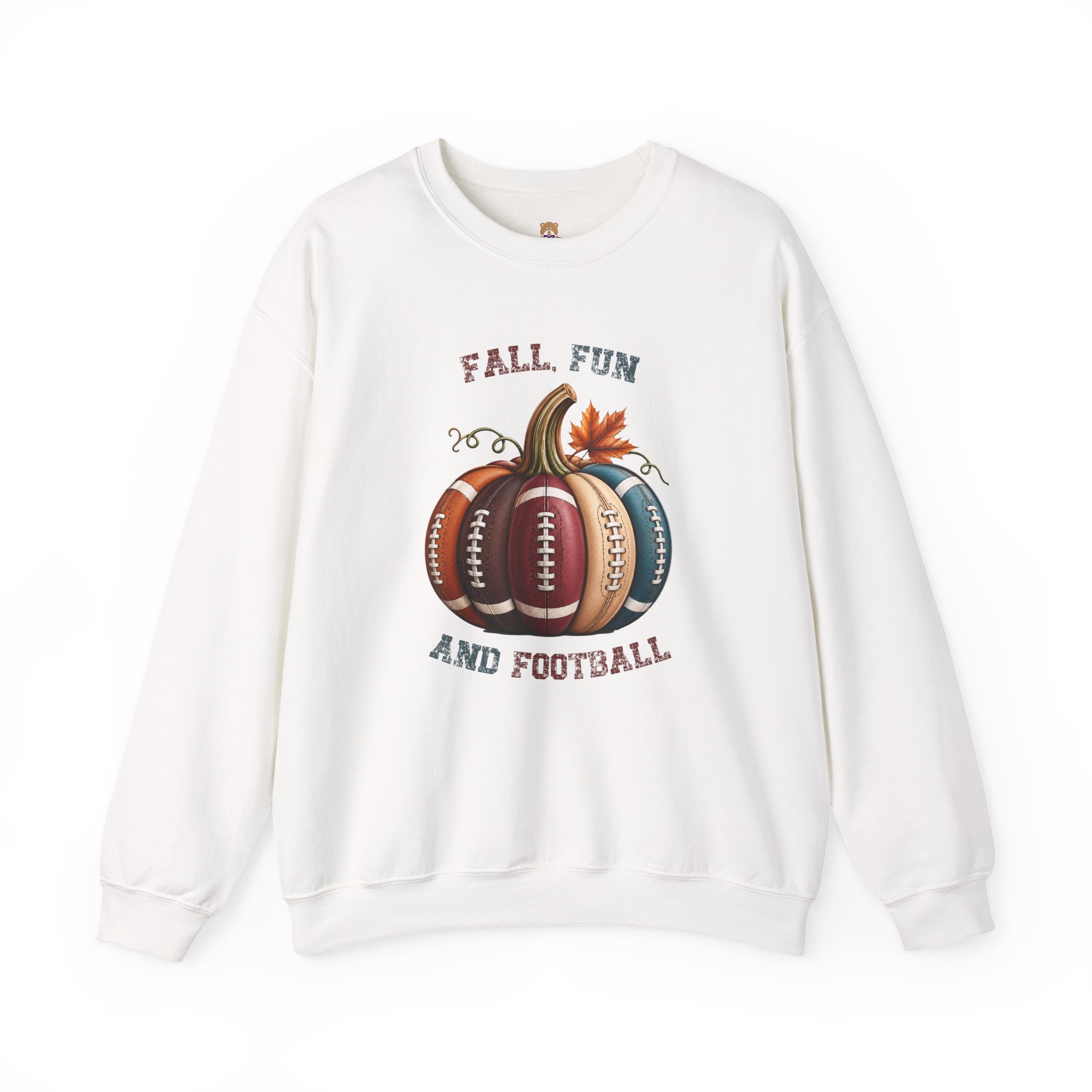 Fall, Fun & Football Crewneck Sweatshirt | Faith-Inspired Christian Apparel Unisex Family Holiday Sweatshirt Gift for Her or Him - Image 3