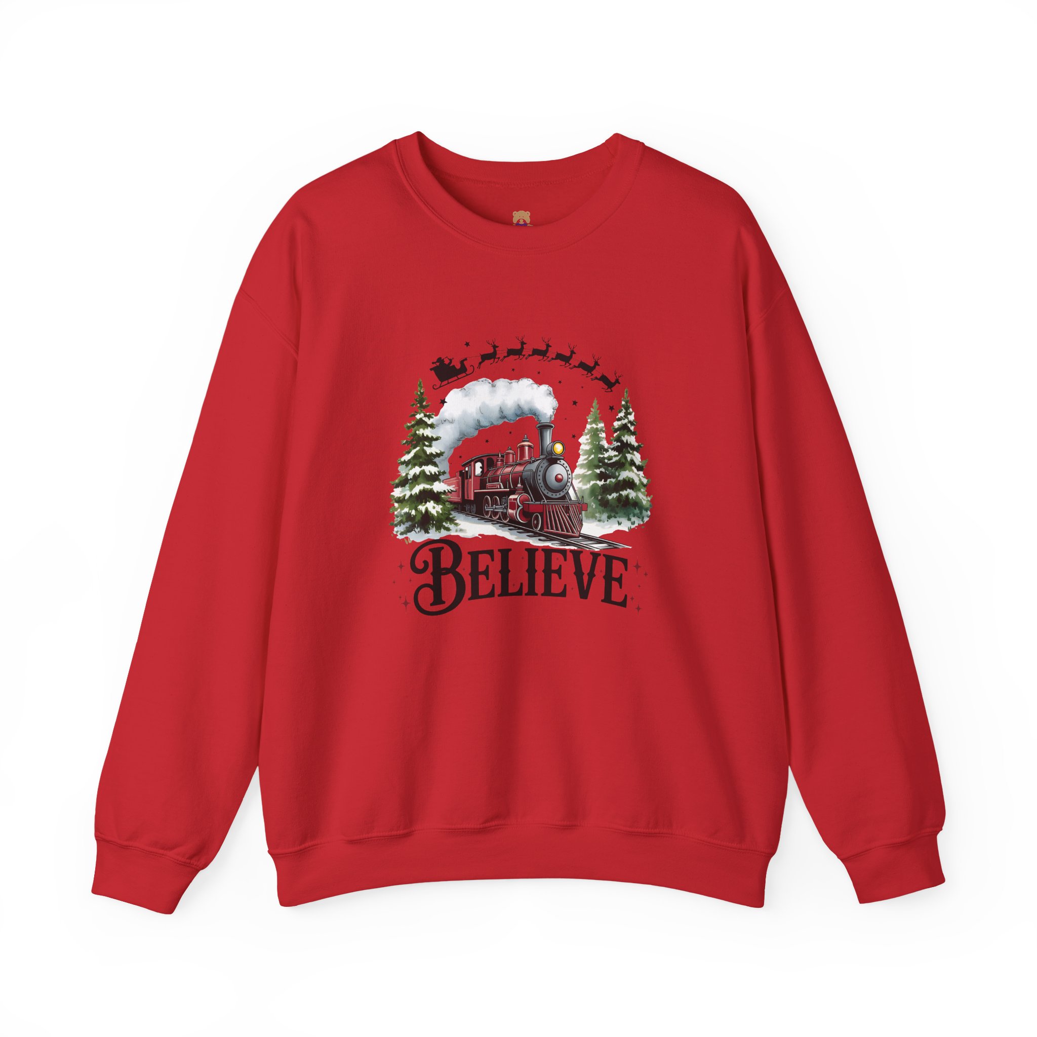 Believe Train Crewneck Sweatshirt | Faith-Inspired Christian Apparel Unisex Family Holiday Sweatshirt Gift for Her or Him - Image 7