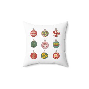 Groovy Christmas Balls Themed Pillow by Bear Box Boutique