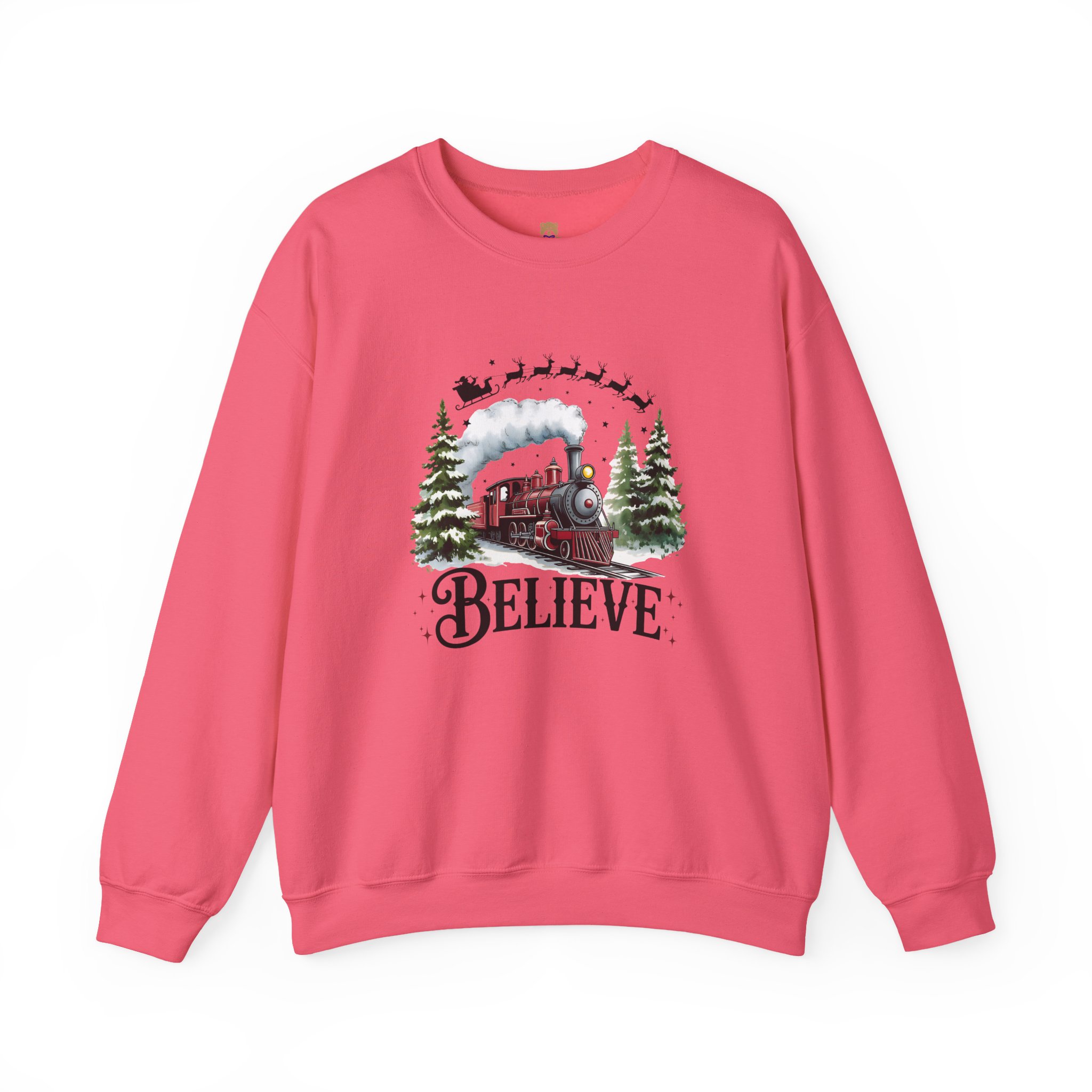 Believe Train Crewneck Sweatshirt | Faith-Inspired Christian Apparel Unisex Family Holiday Sweatshirt Gift for Her or Him - Image 6