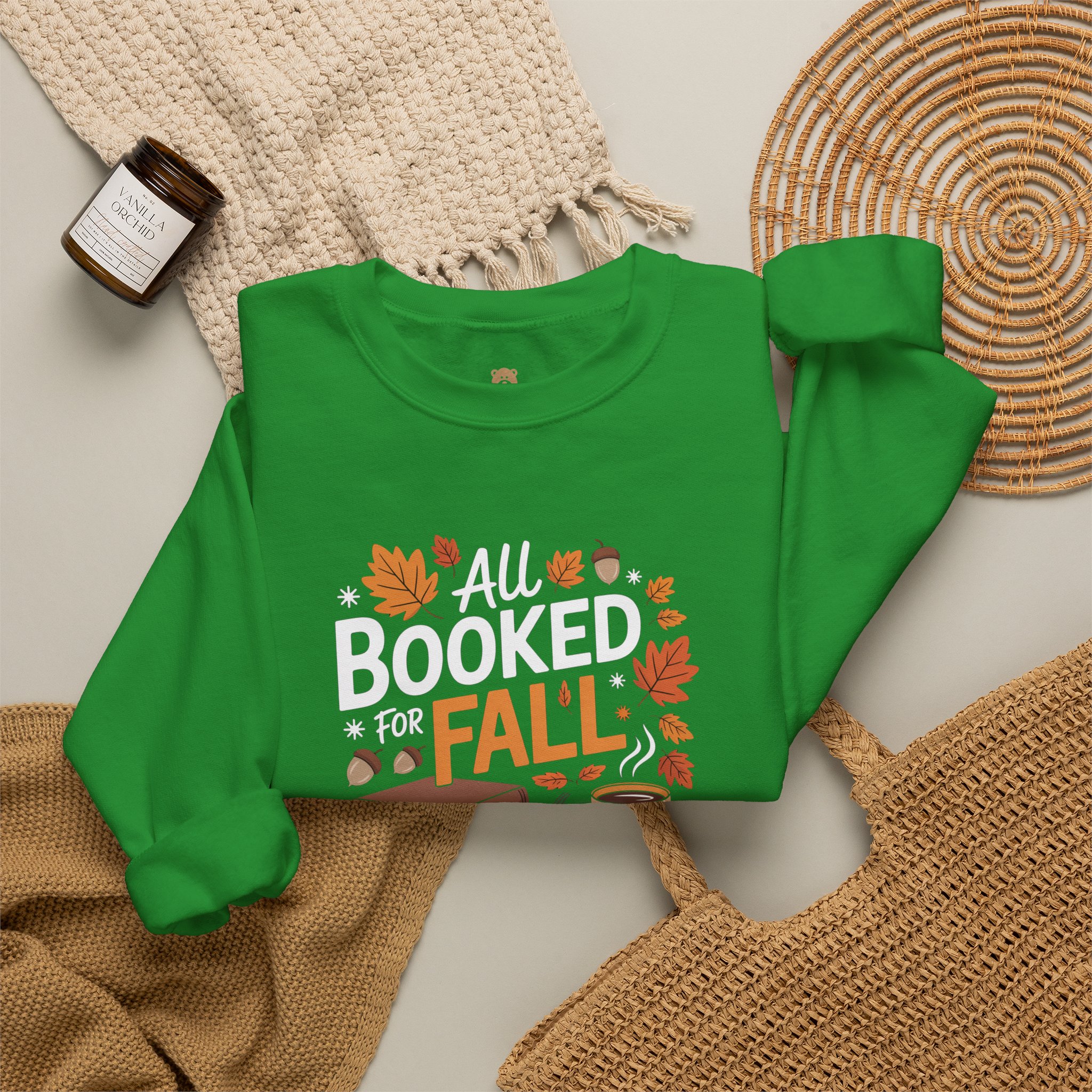 All Booked for Fall Crewneck Sweatshirt | Faith-Inspired Christian Apparel Unisex Family Holiday Sweatshirt Gift for Her or Him - Image 5