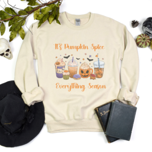 It's Pumpkin Spice Everything Season Crewneck Shirt, Unisex Family Holiday Crewneck Sweatshirt for Mom Gift for Her or Him
