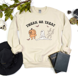 Twerk or Treat Crewneck Shirt, Unisex Family Holiday Crewneck Sweatshirt for Mom Gift for Her or Him