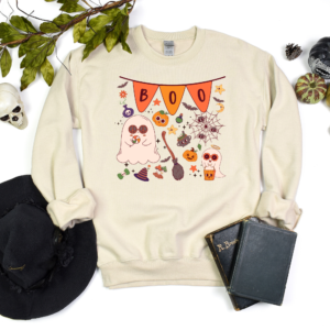 Boo Crewneck SweatShirt, Unisex Family Holiday Crewneck Sweatshirt for Mom Gift for Her or Him
