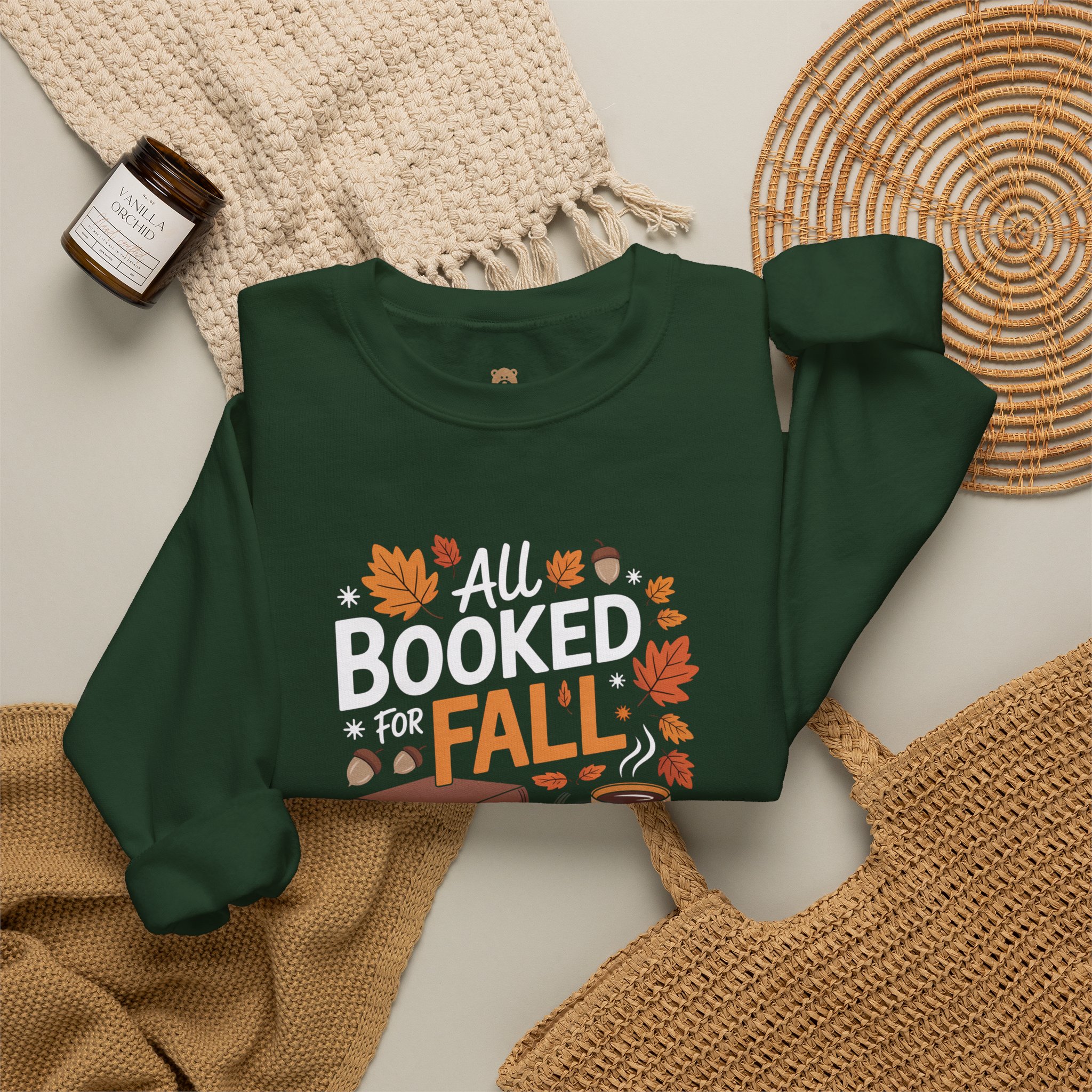 All Booked for Fall Crewneck Sweatshirt | Faith-Inspired Christian Apparel Unisex Family Holiday Sweatshirt Gift for Her or Him - Image 4