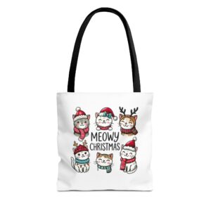 Meowy Christmas Tote Bag by Bear Box Boutique