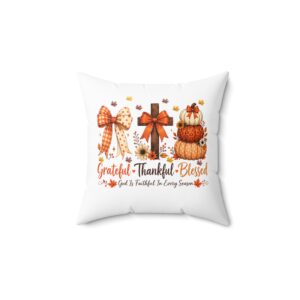 Grateful Thankful Blessed Pillow by Bear Box Boutique