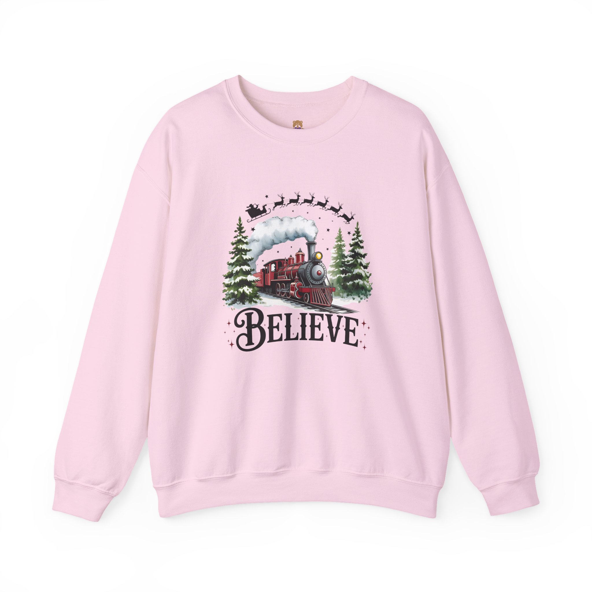 Believe Train Crewneck Sweatshirt | Faith-Inspired Christian Apparel Unisex Family Holiday Sweatshirt Gift for Her or Him - Image 5