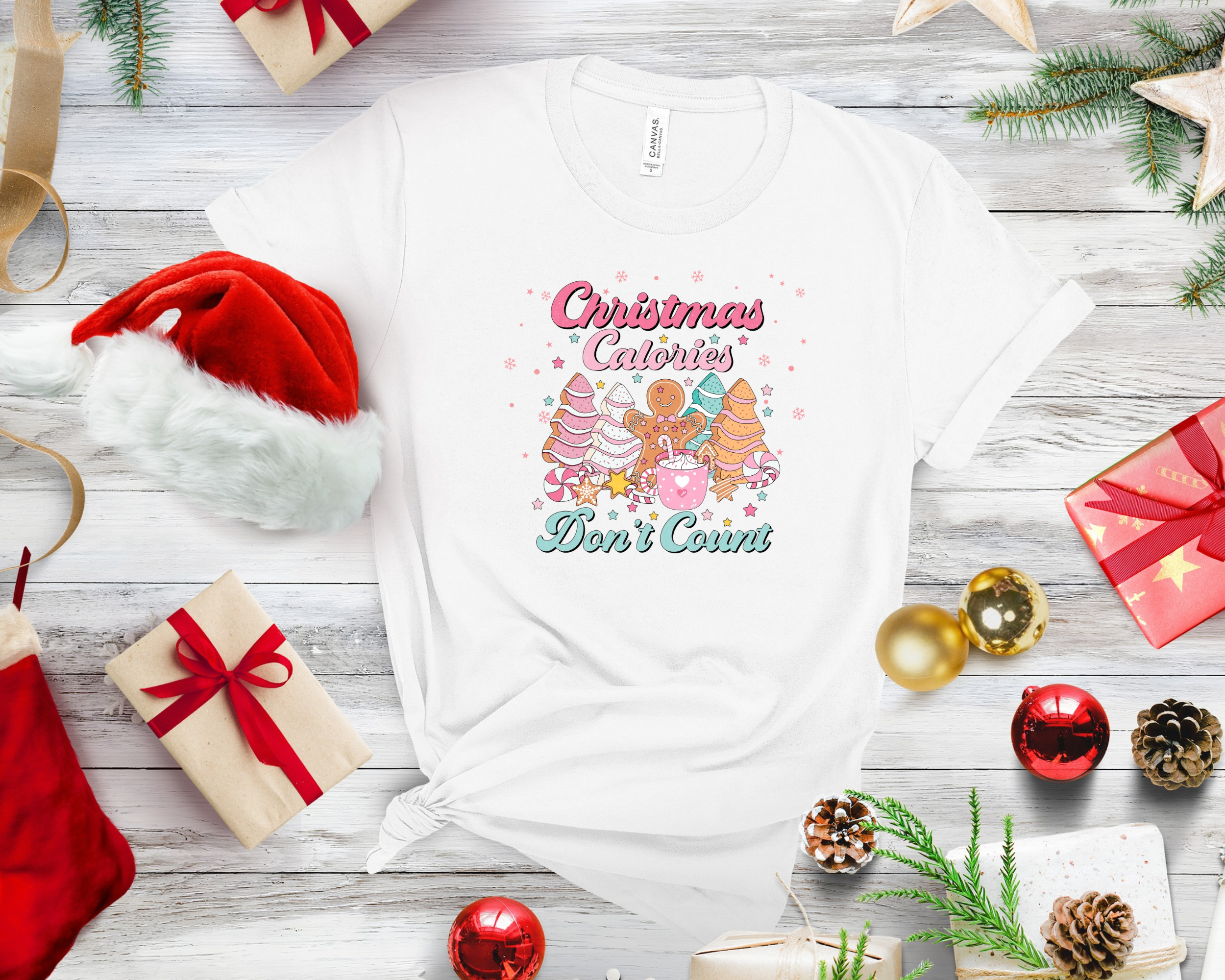 Christmas Calories Don’t Count T-Shirt Unisex Jersey Short Sleeve Tee by Bear Box Boutique