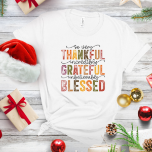 Thankful Grateful Blessed Unisex Jersey Short Sleeve Tee by Bear Box Boutique